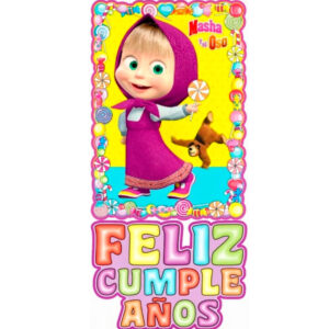 Poster feliz cumpleaños Masha y el oso