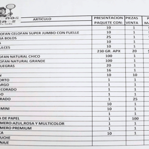 Lista de Precios